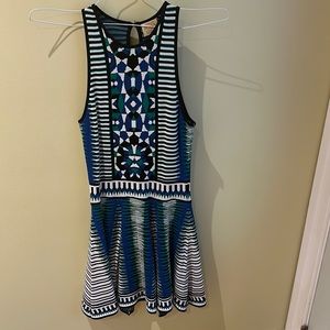 Printed flounce skirt dress